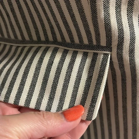 EVEREVE Tisbury stripe one button blazer blk white NWT cotton poly size XS